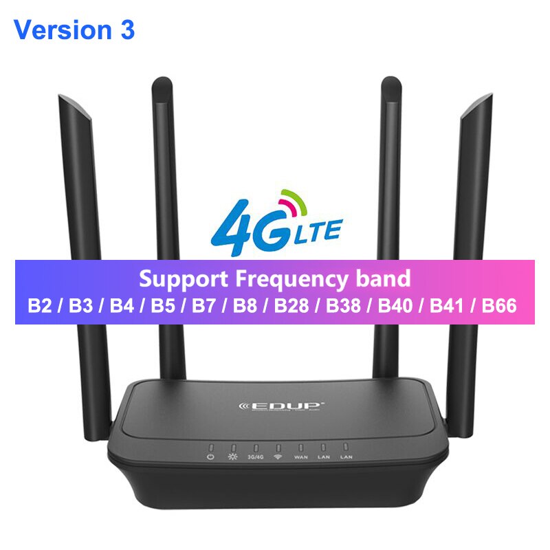 Edup Wifi Router 300Mbps Draadloze Wifi Dongle 4G Lte Met Sim Slot Mini Draagbare Mobiele Hotspot Router Externe antennes Thuis