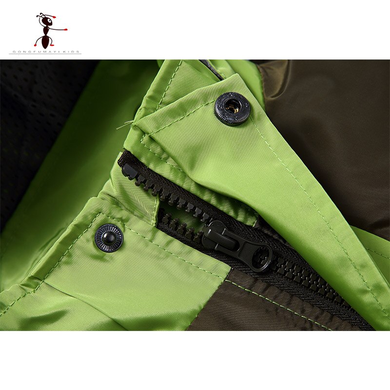 KungFu Ant Günstige Frühling Herbst Jungen Wasserdicht Für Jungen Mäntel Grün Kinder Berühmte Mit Kapuze Jacke Jungen Kleidung