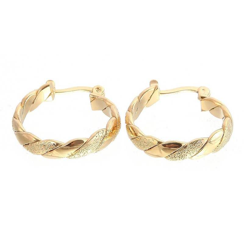 14K Solid Yellow Gold Hoop Oorbellen Voor Vrouwen Sieraden