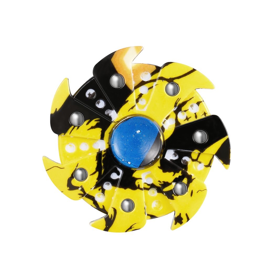 Duurzaam Grappige Verlichten Adhd Lijder Angst Stress Reducer Vinger Speelgoed Zeven Bladeren Hand Spinner Met Vortex Uiterlijk