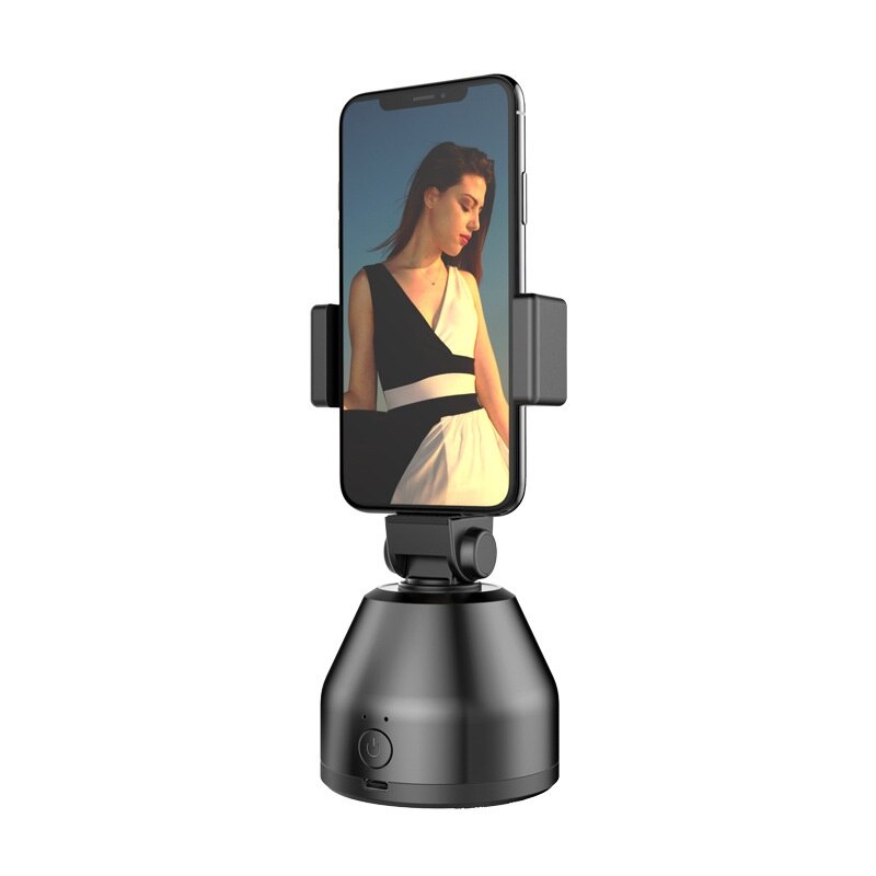 Cardán inteligente con seguimiento automático para cámara, soporte para teléfono, seguimiento facial automático, seguimiento de objetos, 360: black