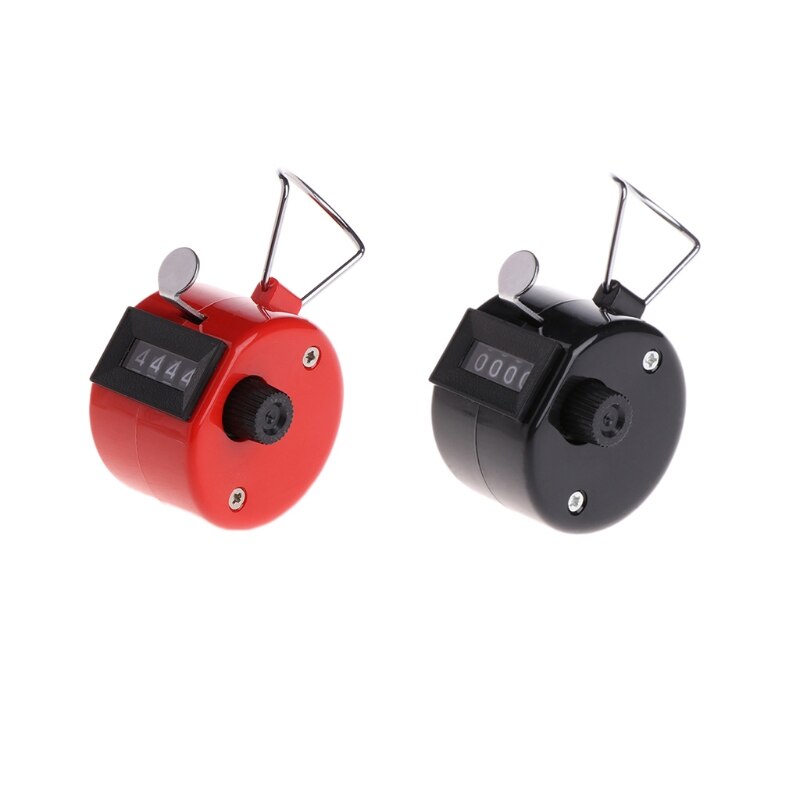 OOTDTY Hand Tally Counter 4 Digital Display Mechanical Manual Count Click with Finger Ring