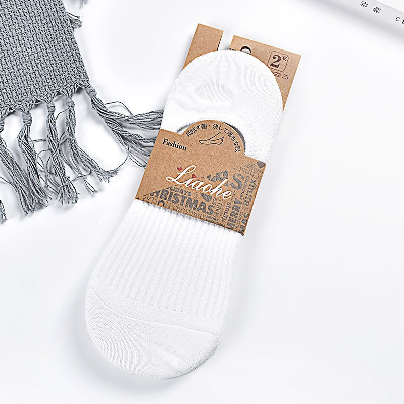 Invisible Short Woman Sweat summer comfortable cotton bamboo girl women's boat socks ankle low female invisible Cotton 1 pairs: White