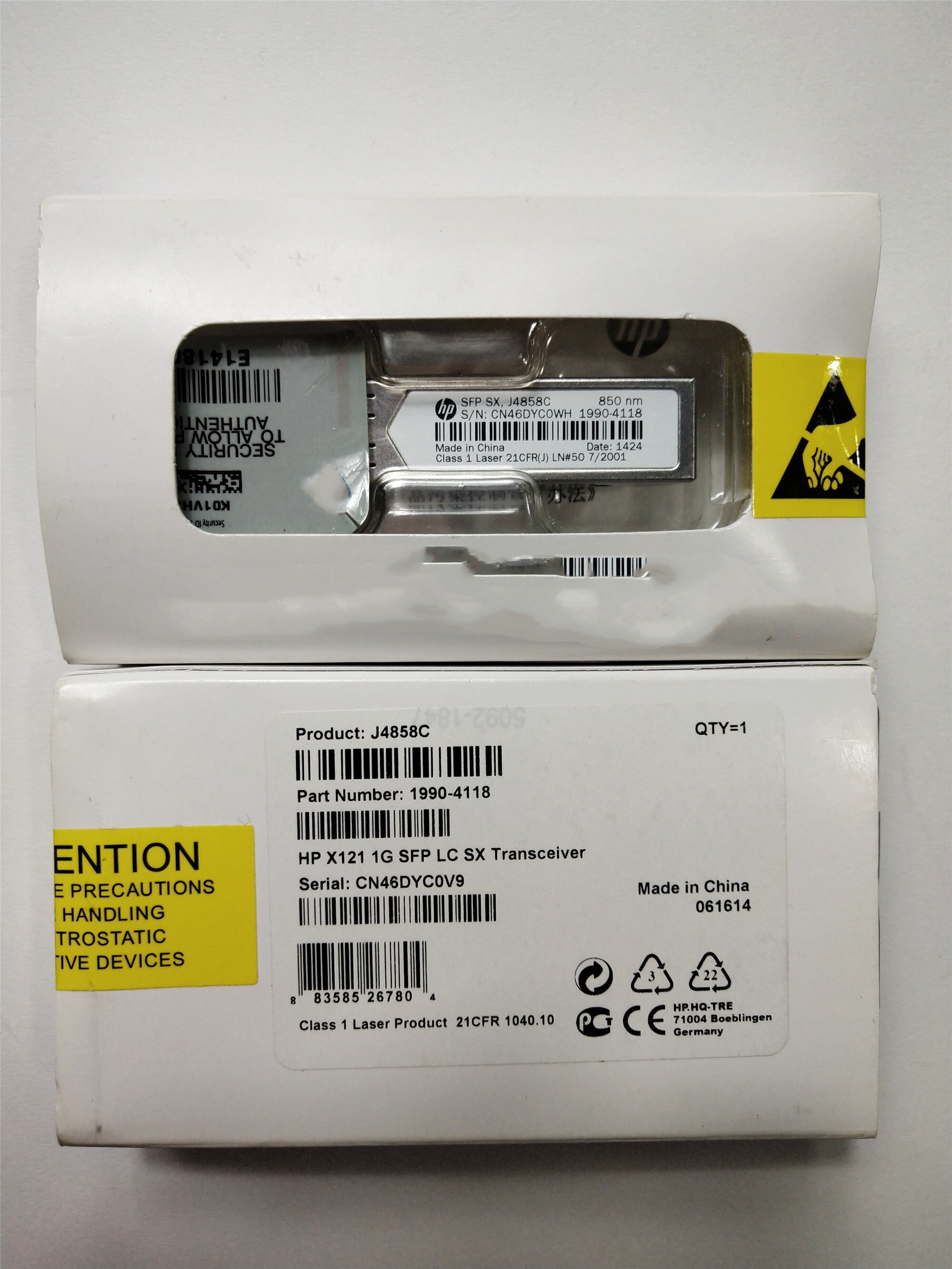 100% J4858C 850nm 550m LC Gigabit multimode fiber optic module