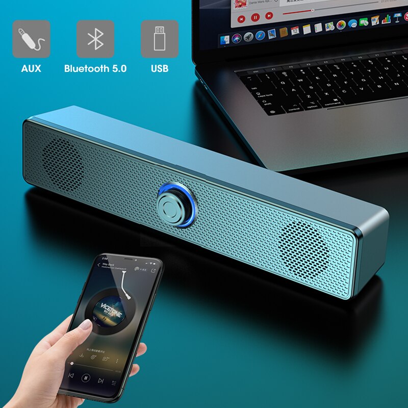 Home Theater Sound System Bluetooth Speaker USB Powered AUX 3.5mm Wired Soundbar Computer Speakers For TV Soundbar Box Subwoofer