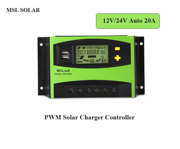 Allmejores 20A Dc 12 V/24 V Auto Solar Charger Controller Solar Panel Battery Charger Regulator Met Lcd-scherm en Dual 5V Usb