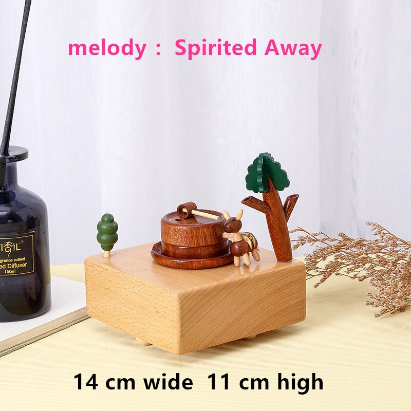Rotary music box Choose eco-friendly wood Wood crafts music box A birthday Music box: rotating The rabbit