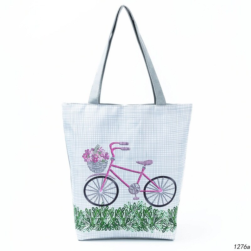 Miyahouse-sacs à main en toile avec motif floral, fourre-tout d'été, sac de plage, papillon, à une épaule Shopping: 01276a
