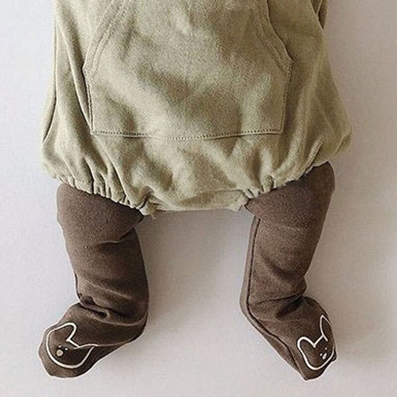Milancel baby tøj tegneserie stil legging til piger koreanske baby drenge leggings: Brune bukser / 24m