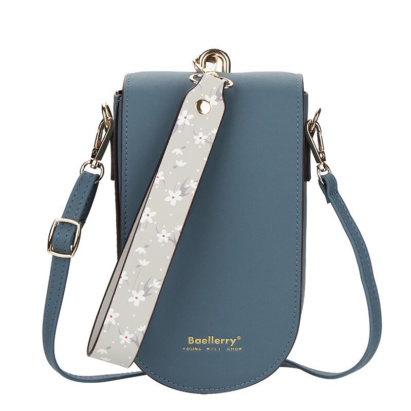 Bolso cruzado pequeño de piel sintética para mujer, bandolera de hombro para chica, color amarillo,: Azul