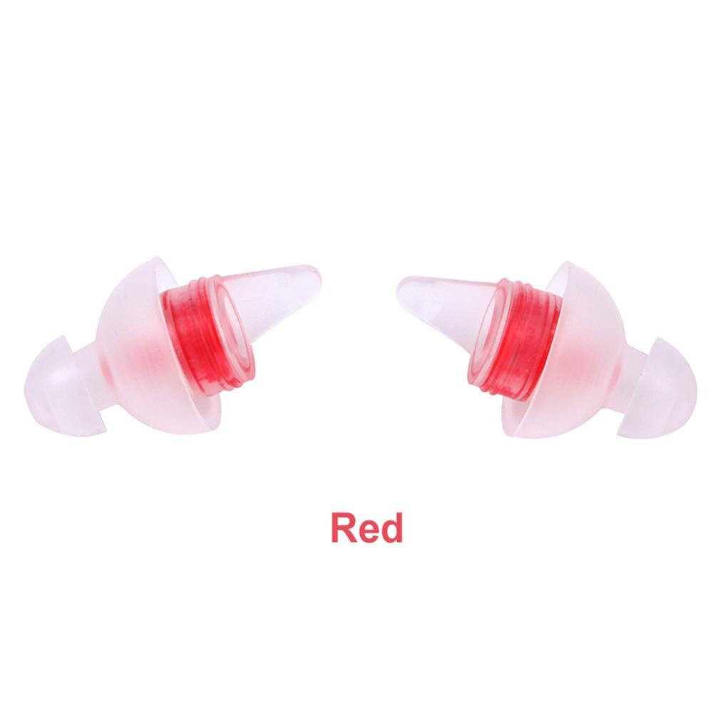Tapones antirruido para los oídos, tapones para los oídos de silicona para dormir, en forma de árbol, con cancelación de ruido, protección auditiva, 1 par: Rojo