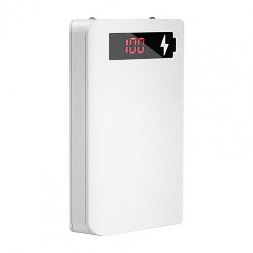 Lightweight Power Bank Box LED Digital Display Multiple Circuit Protection Excellent 5x18650 Portable Charger Case:  White