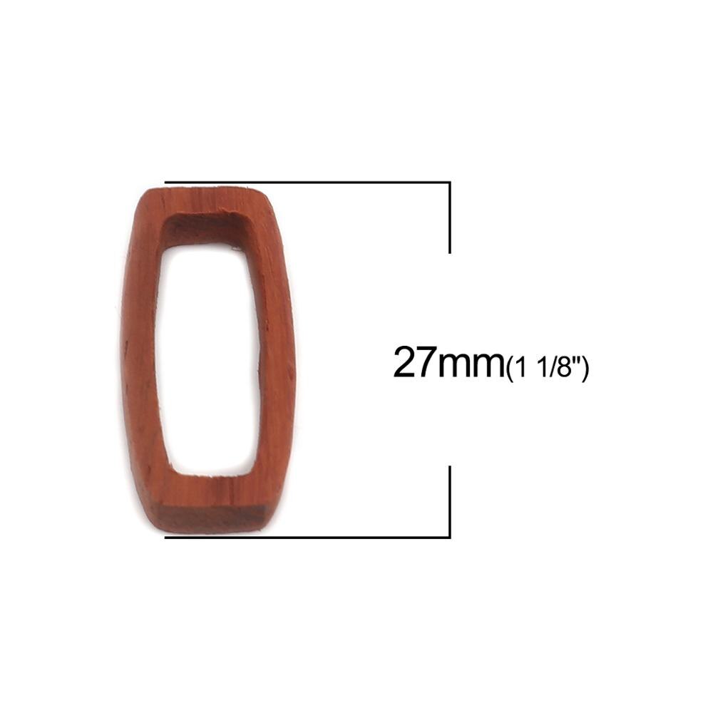 1 Pcs Sandelhout Open Terug Bezel Voor Hars Bruin Rood Ovale Walvis Vierkante Vissenstaart Hexagon Cone Kerst Halloween Verjaardag thuis: Rectangle2.7x1.3