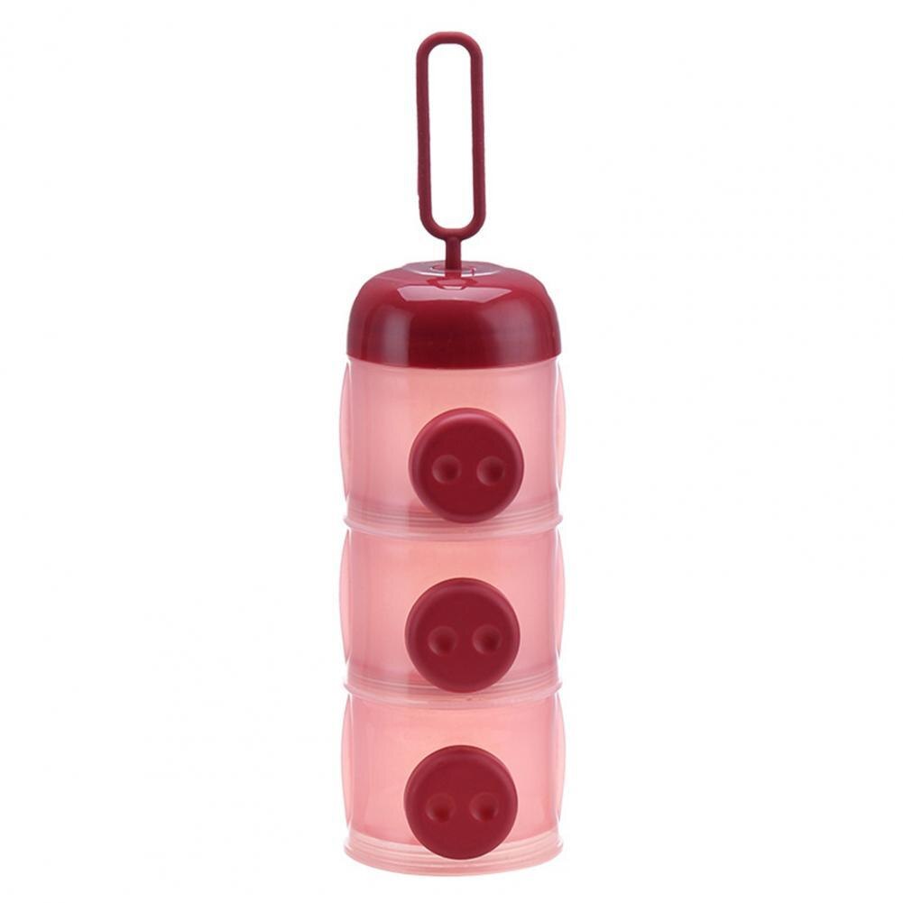 Eco-friendly Milk Powder Container PP Milk Powder Box Sealing Caps Easy to Carry Toddle Snacks Food Container: Wine Red