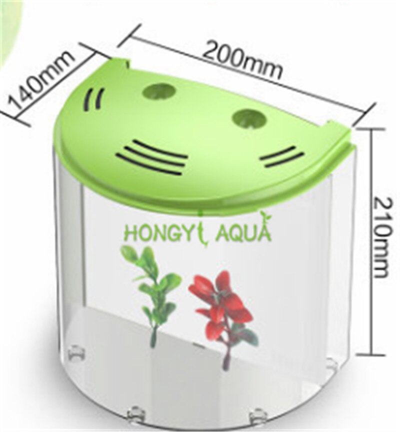 desktop fish tank small aquarium Watch goldfish bowl Ecological acrylic durable Convenience ATS-320: Light Green