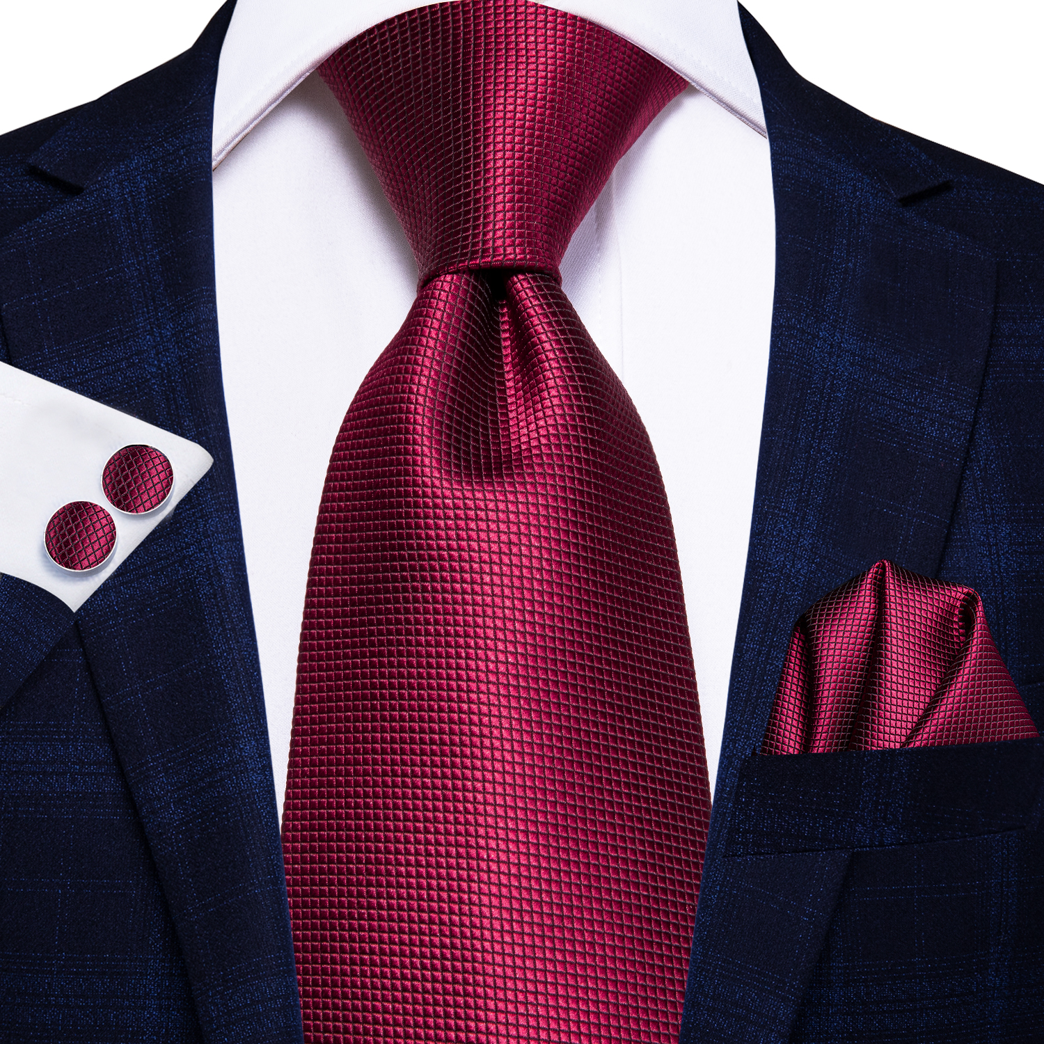 Hi-Tie Heren Cadeau Stropdas Set Rode Wijn Bordeaux Paisley Zijden Bruiloft Stropdas Voor Mannen Hanky manchetknoop