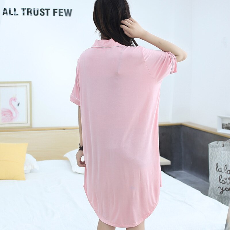 Petticoat Underskirt Women'S Short Sleeve Nightdress Pyjamas Worn Outside Homewear Modal Large Loose Fat Mm Cardigan Summer