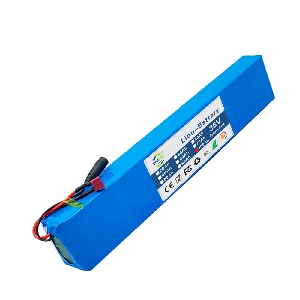 18650 battery pack 10s4p 36V 100AH high power 600W, suitable for electric bicycle lithium battery with charger sales