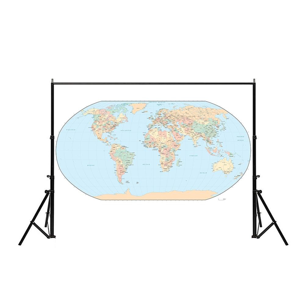 El mapa del mundo Mercator proyección 150x225cm no tejido impermeable mapa sin bandera nacional para viajes y viajes