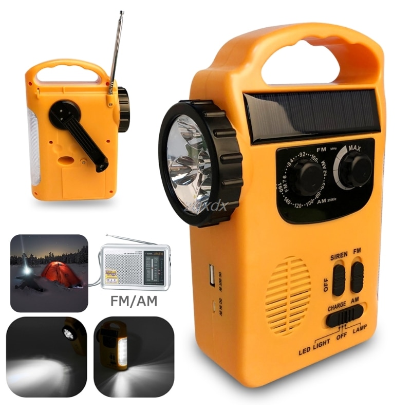 Outdoor Emergency Hand Crank Solar Dynamo AM/FM Ra... – Vicedeal