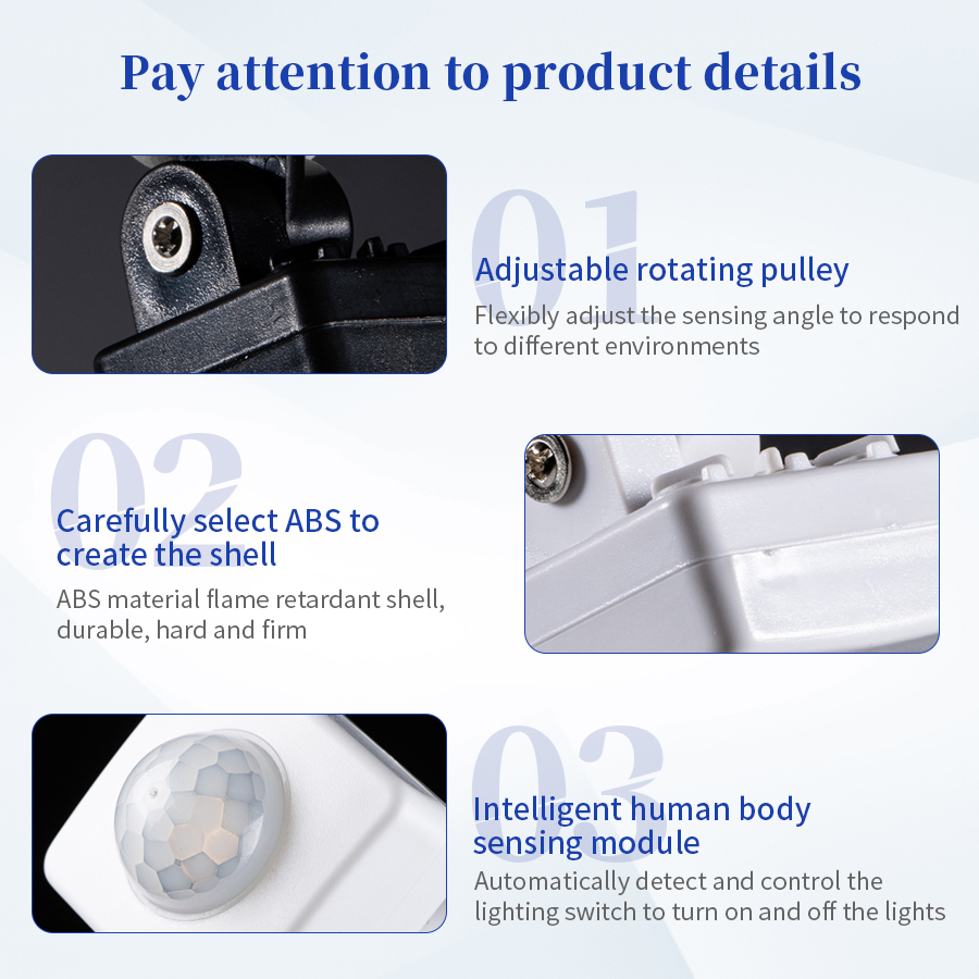 Motion Sensor 120° Replacement PIR Motion Detector for Home Adjustable Time & Detection Range for Floodlight LED Blub Celling