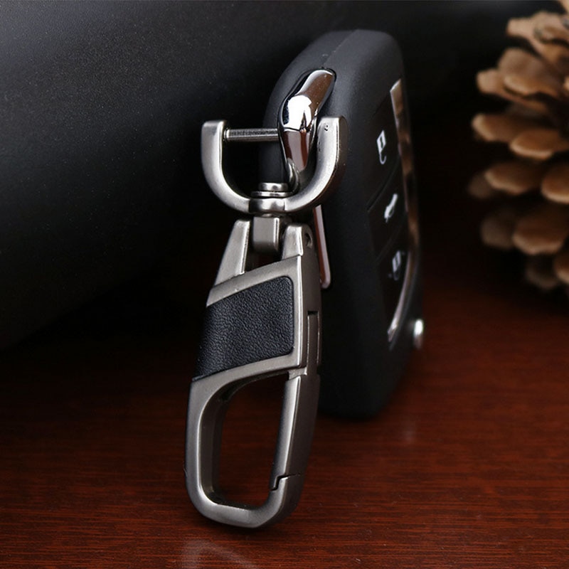 Exquisito llavero de Metal para hombre, llavero de cuero para coche, llavero soporte para llavero Llaveros accesorios de estilo de coche