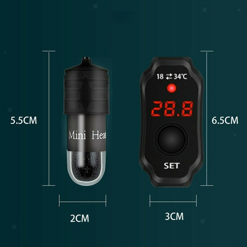 Mini Aquarium Fish Tank Heater Temperature Controller Submersible Thermostat Heater 10W USB Digital LED Turtle Tank Heating Rod