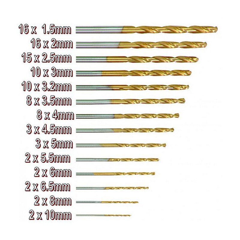 50 pièces HSS haute vitesse en acier forets ensemble titane enduit forets outil outils électriques 1/1.5/2/2.5/3mm