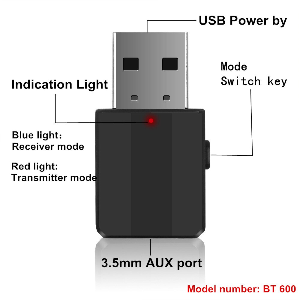 Wireless USB Bluetooth 5.0 Transmitter Receiver Mini 3.5mm AUX Stereo Music Adapter For Car Radio TV Bluetooth Earphone