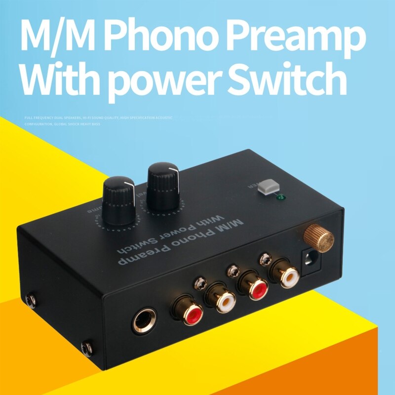 Phono Turntable Preamp Mini Electronic Stereo Phonograph Preamplifier Adapter RCA Input Output Low Noise Portable