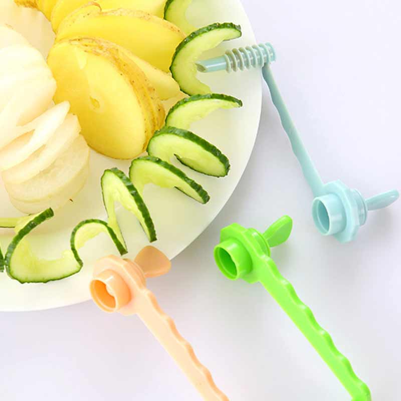 Aardappel Spiraal Snijder Plastic Komkommer Wortel Groente En Fruit Spiral Slicer Snijden Modellen Keukengereedschap Gadget