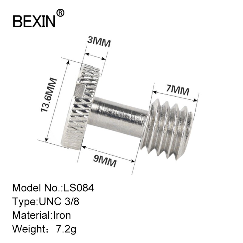 3/8 "jernkamera skrue 3/8 hurtigskruefeste til dslr kamera stativ monopod ball hode rask utgivelse tallerken: Ls084 1pc