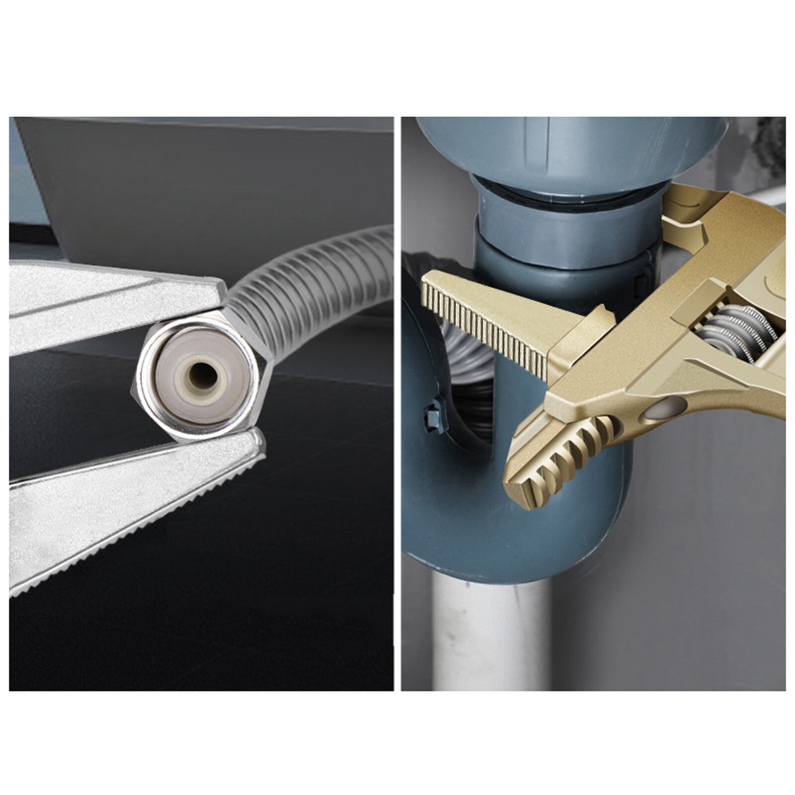 Open End Wrench Multifunctional Wrench Short Handle Large Opening Maintenance Wrench Adjustable Wrench for Bathroom Sewer Faucet