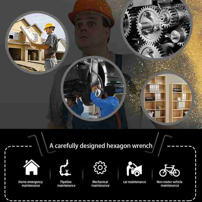 0.9mm-10mm tout usage hexagone jeu de clés pour vélos famille l-type Allen accessoires clé outil 1 pièce outil réparation R5X7