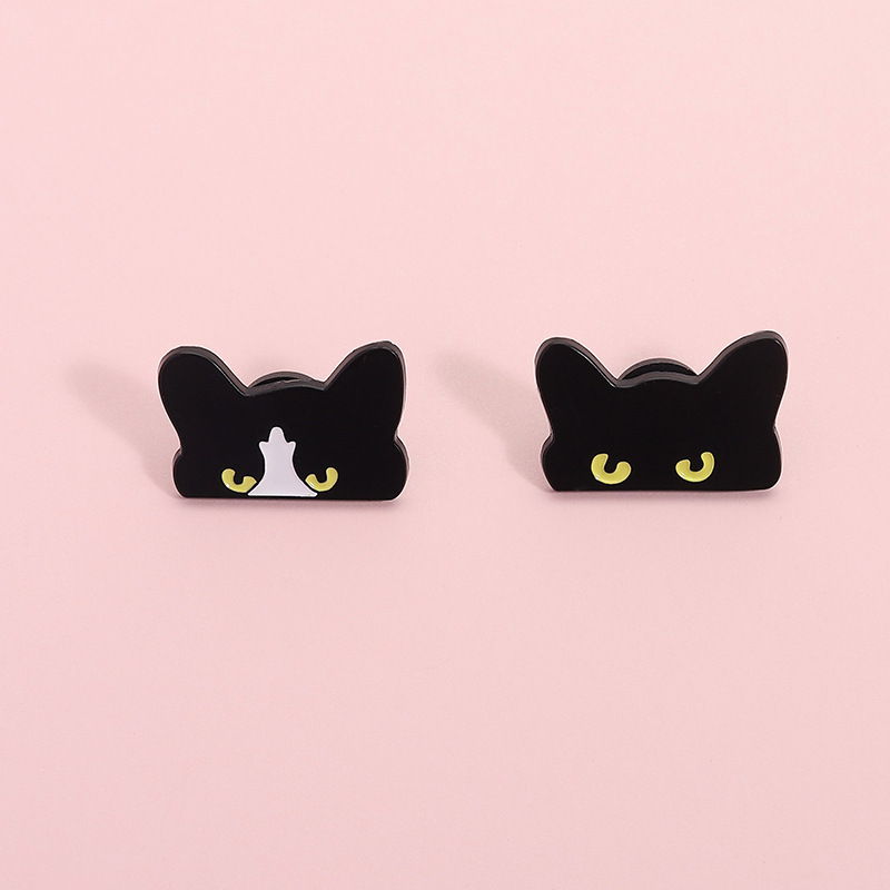 Kleine Zwarte Kat Patch Broche Pin Kleding Tassen Badge Metalen Broches voor Schoenen Badges Applique voor DIY Kleding