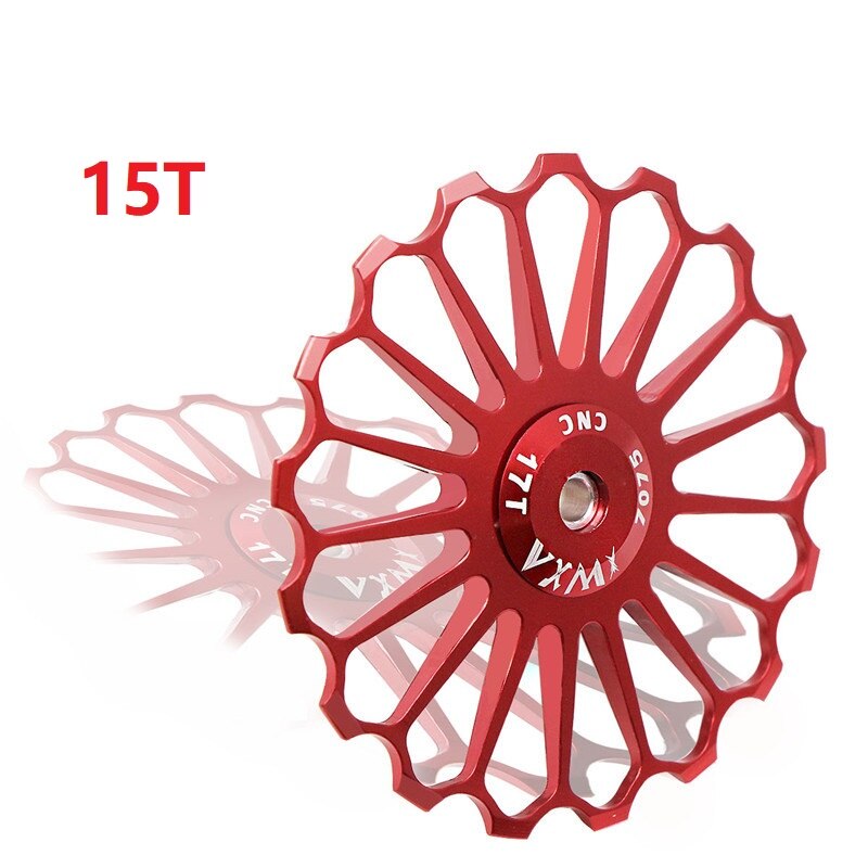 MTB Rennrad Keramik Pulley Schaltwerk Keramik Lager 8-17T Hinten Pulley Jockey Rad Bike Lager jockey Rad: Red 15T