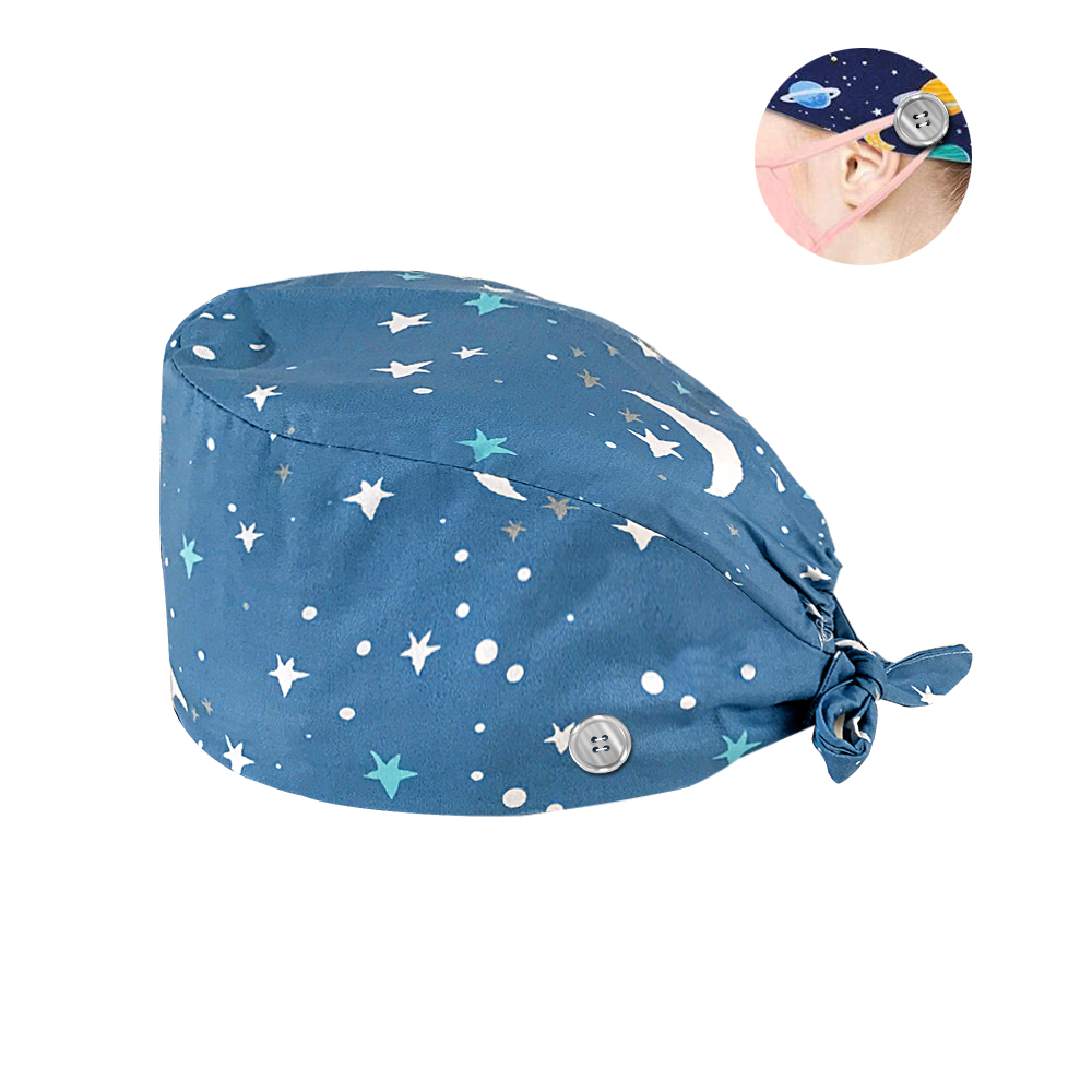 Gorros quirúrgicos unisex, gorras para sala de operaciones, enfermeras, animales de compañía veterinaria, salones de belleza, ojos, hospital, clínica, botones: Buttons12084