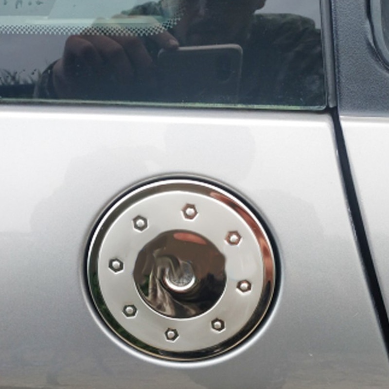 Tapa de tanque de combustible de acero inoxidable, cubierta de caja de Gas, accesorios de estilo de coche para Peugeot 206 207 CITROEN C2: Default Title