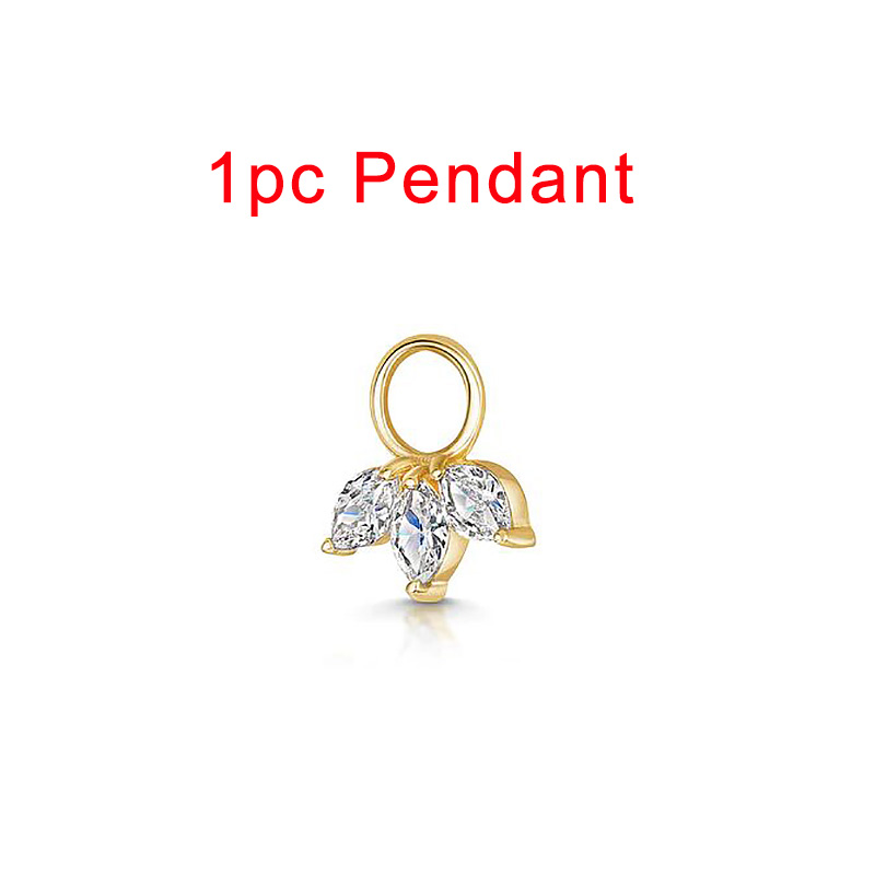 1PC Little Star Moon Snake Crystal Charms Pendant Helix Daith Earrings for Women Hanging Matching Piercing Lobe Tragus Jewelry: Morado