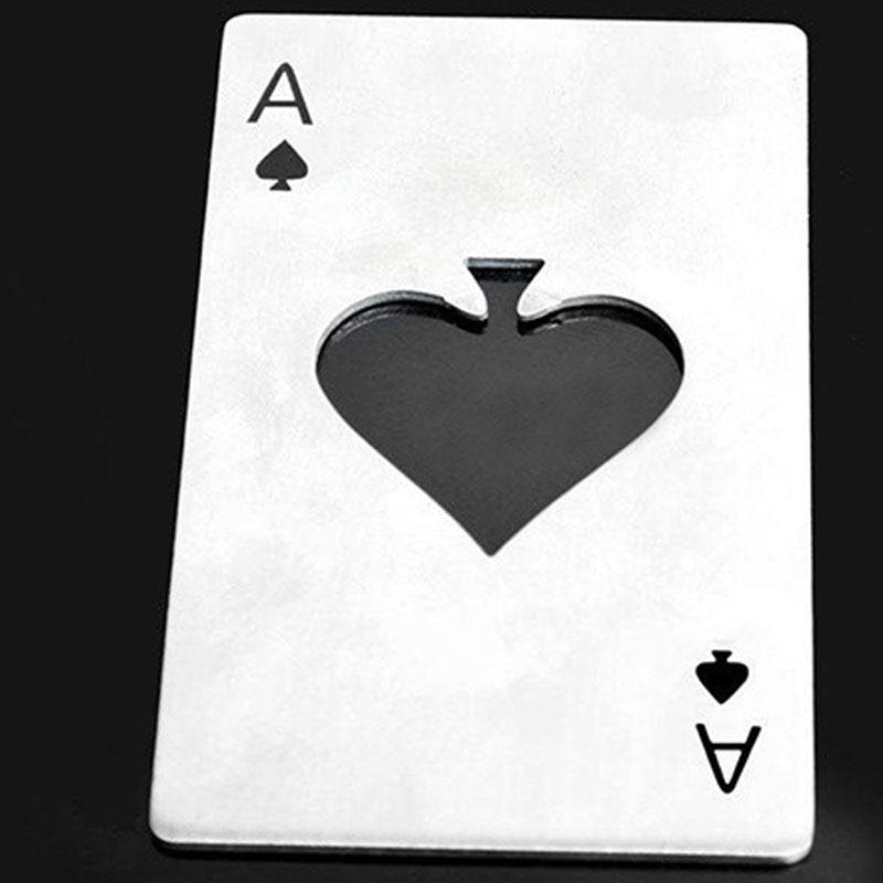 Poker es af spader form stilfuld rustfrit stål øl vin soda glas flaske låg åbner bærbare bar værktøjer