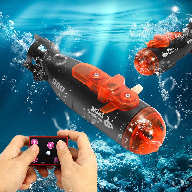 Mini Micro-Radio Afstandsbediening Rc Submarine Boot Met Led Licht Speelgoed