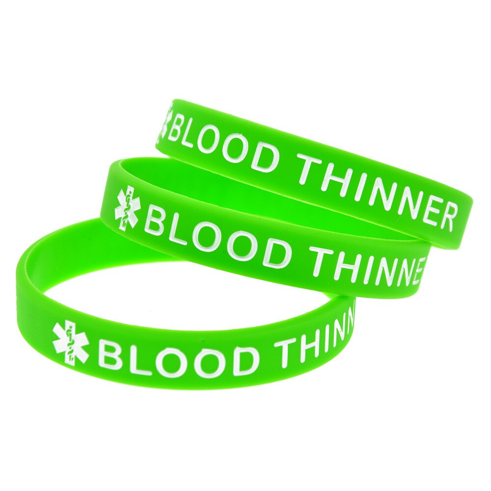 Blut Dünner Warnung Worte Silikon Armbinde Färbung Handgelenk Band: 02 eins Stck