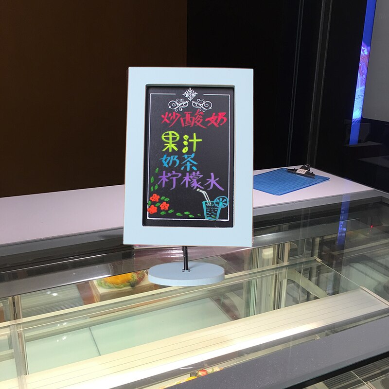 European Retro Desktop Menu Stand Billboard Blackboard Vertical Restaurant Table Chalkboard Desk Sign Stand Price Display Rack