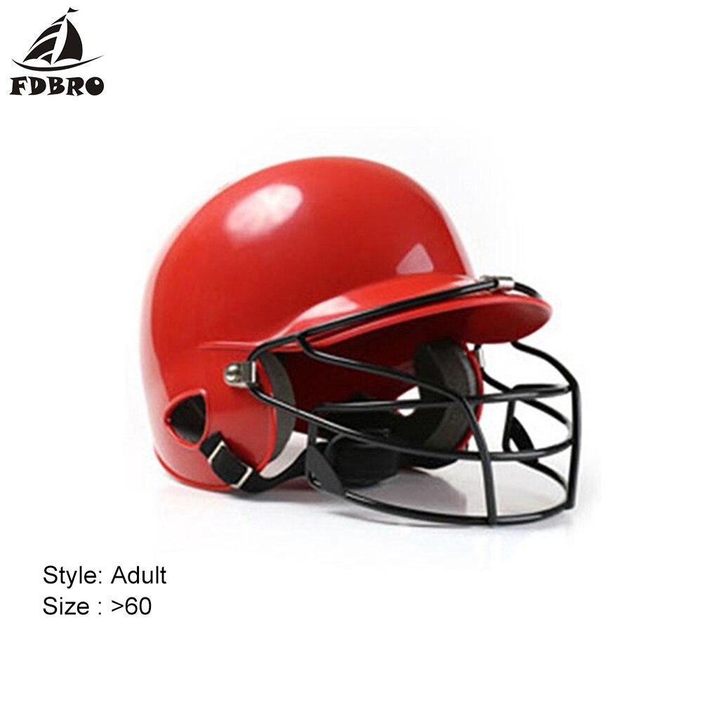 Fdbro skjold hodebeskytter ansikt baseball hjelmer truffet binaural baseball hjelm bruk maske myk ball Fitness kropp treningsutstyr: Redadult