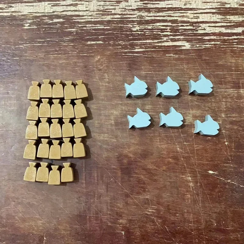 1 set di accessori per giochi da tavolo da gioco colorati con marchio in legno