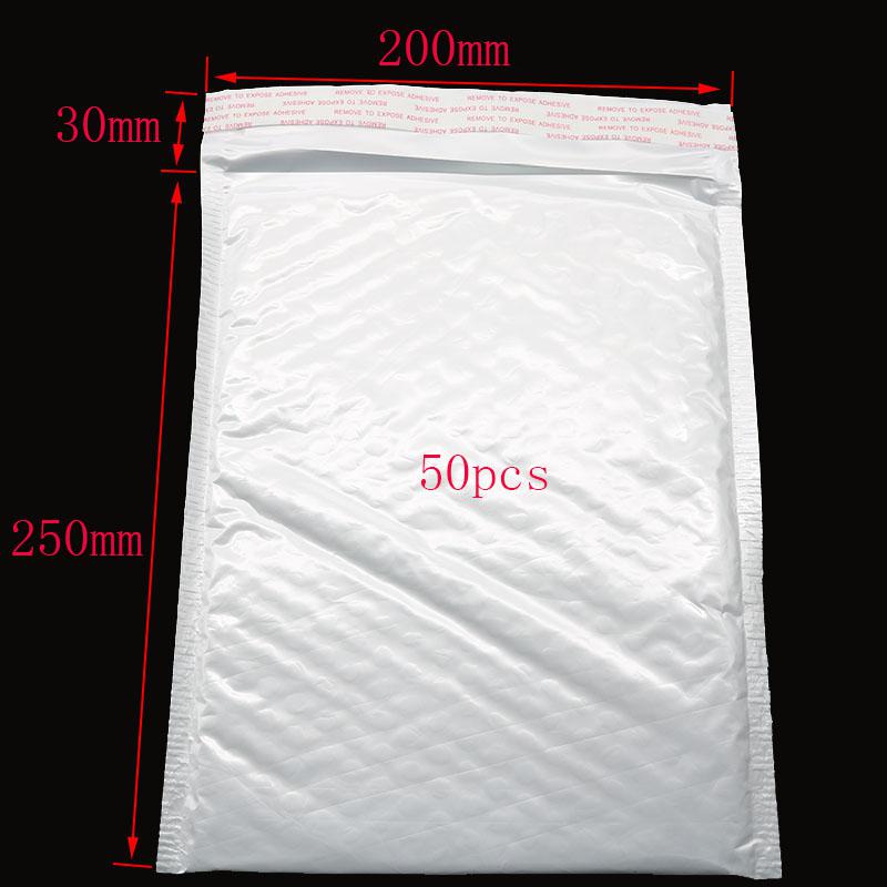 50 Stuks Van Verschillende Specificaties Witte Zak Schuim Envelop Foam Folie Kantoor Verpakking Envelop Trillingen Tas Bubble Mailer: 20x25cm      50pcs