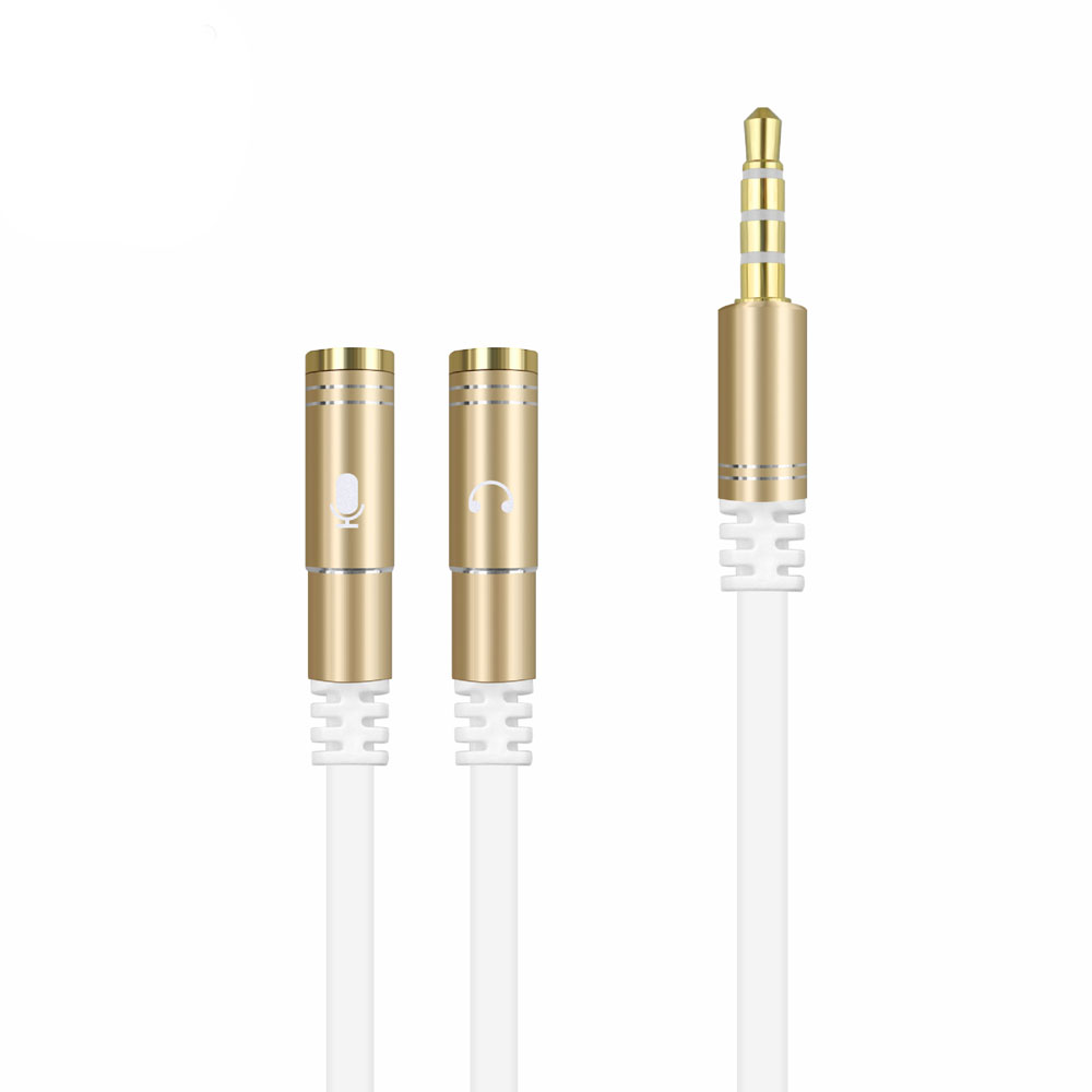 2 en 1 3.5mm prise casque Audio stéréo mâle à femelle casque écouteur micro Y séparateur câble adaptateur connecteur pour téléphone portable: green