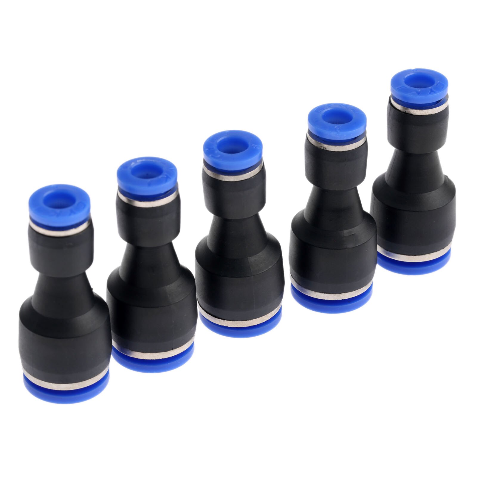 5 Pcs Plastic Pneumatische Fittings Push In Straight Reducer Connectors Voor Lucht Vacuüm Waterslang Plastic Pneumatische Onderdelen: 10mm to 6mm