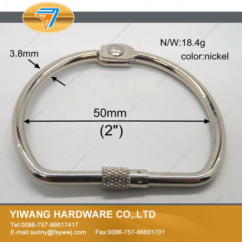 nickel plating screw lock ring D shape hanging ring