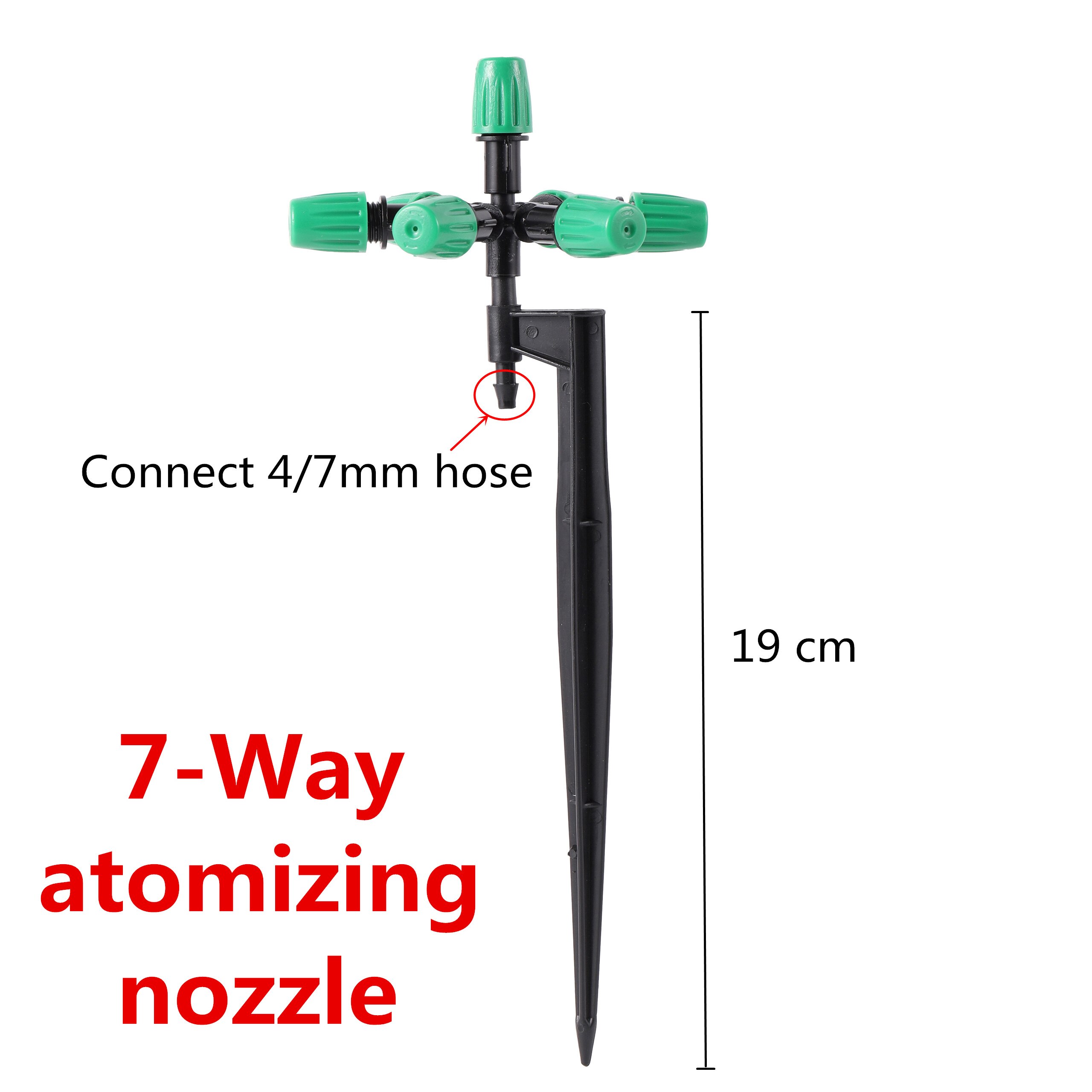 Atomizing Misting Nozzle 4/5/6/7 Way Sprayer With Holder Stand Garden Flower Fruit Tree Agriculture Watering Tool: 7 Way